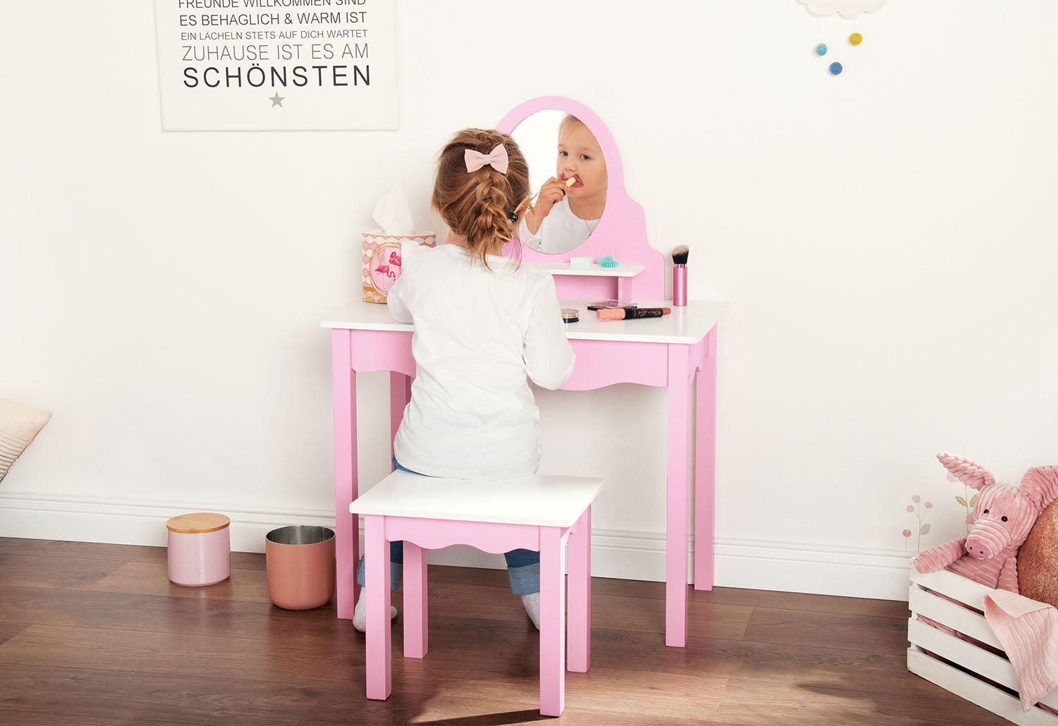 Pinolino Kinderschminktisch 'Jasmin' inkl. Hocker, 2-tlg.