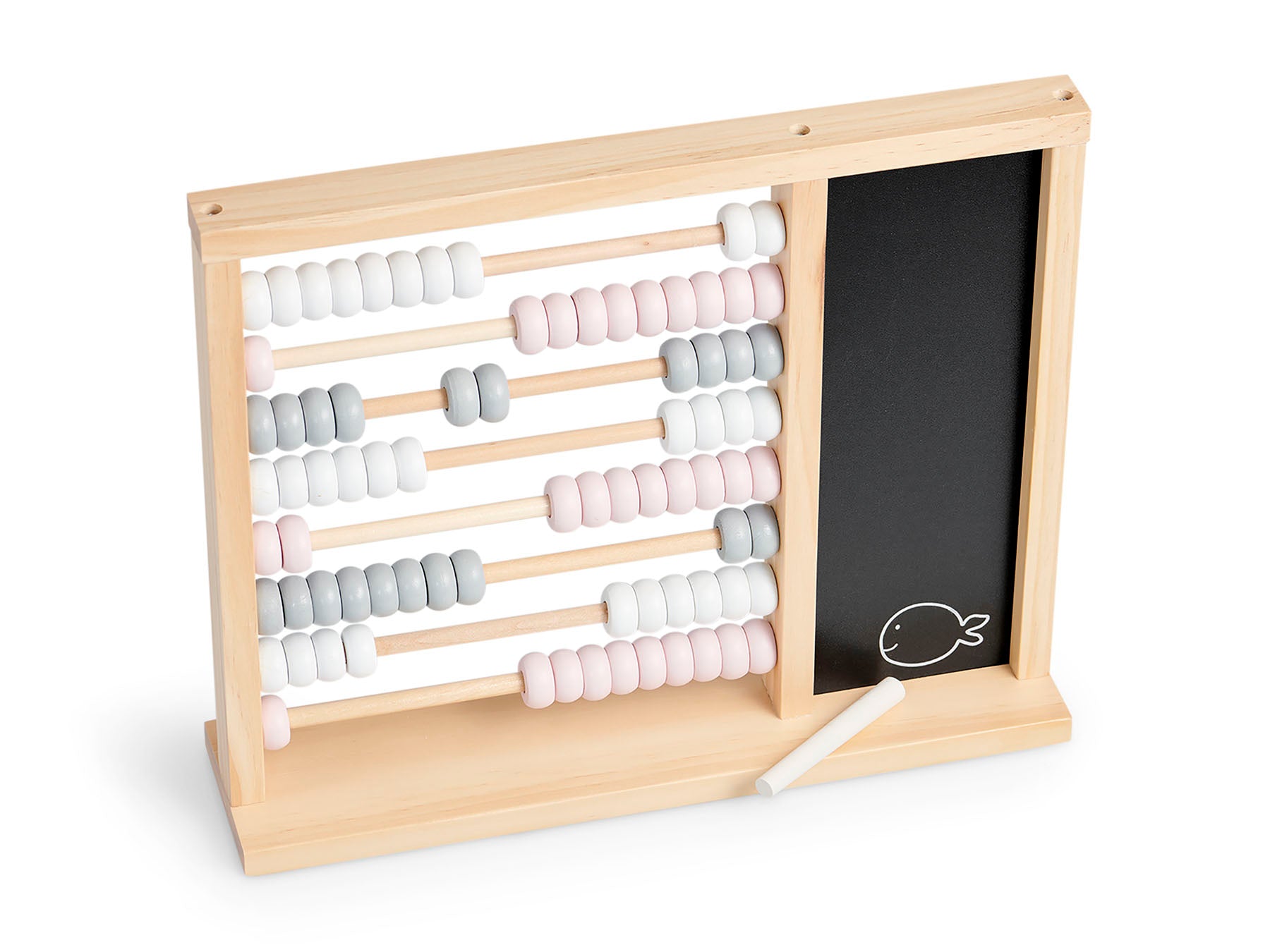 Jollein Zählrahmen aus Holz mit Kreidetafel Grey/Pink