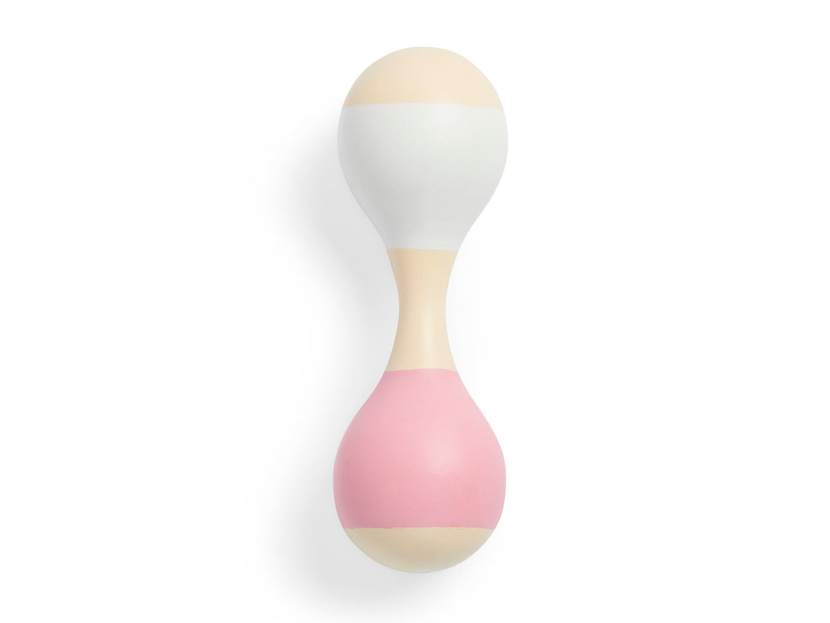 Jollein Babyrassel aus Holz Pink