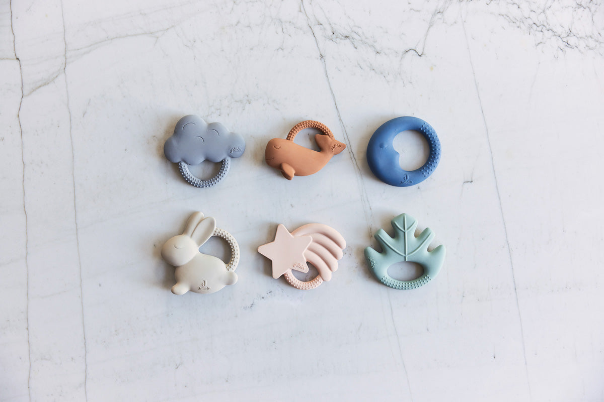 Jollein Beissring aus Naturkautschuk Cloud Storm Grey