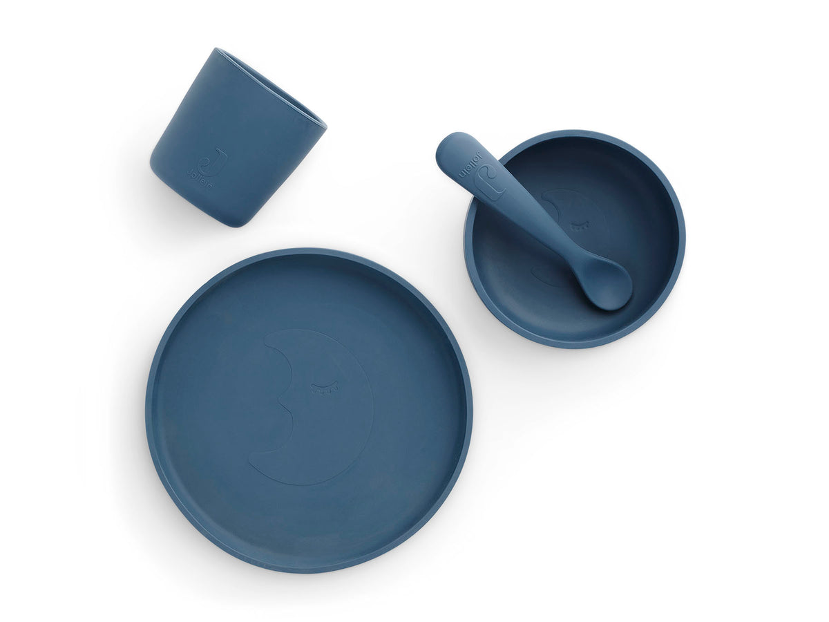 Jollein Kindergeschirr-Set 4-teilig Jeans Blue