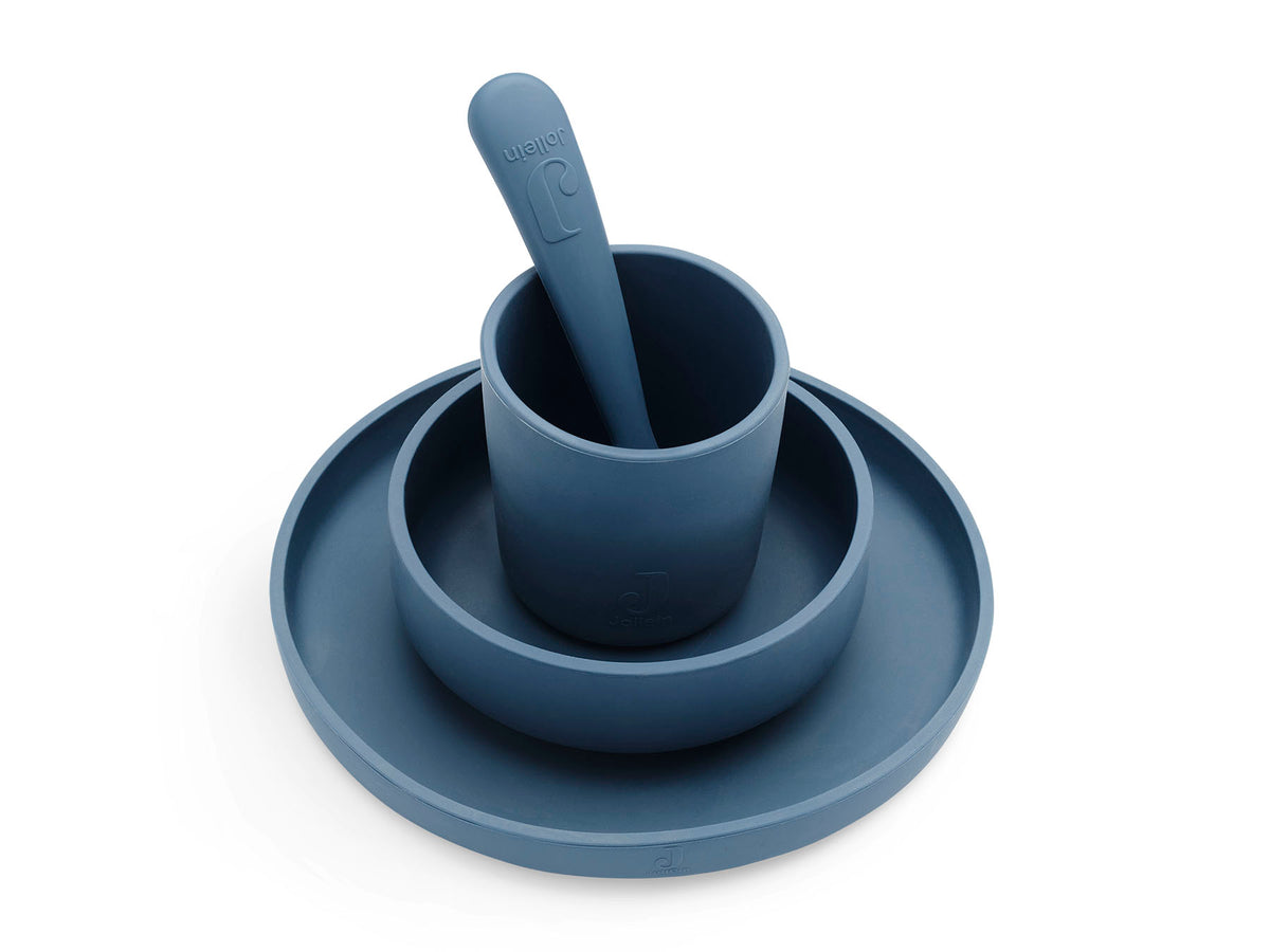 Jollein Kindergeschirr-Set 4-teilig Jeans Blue