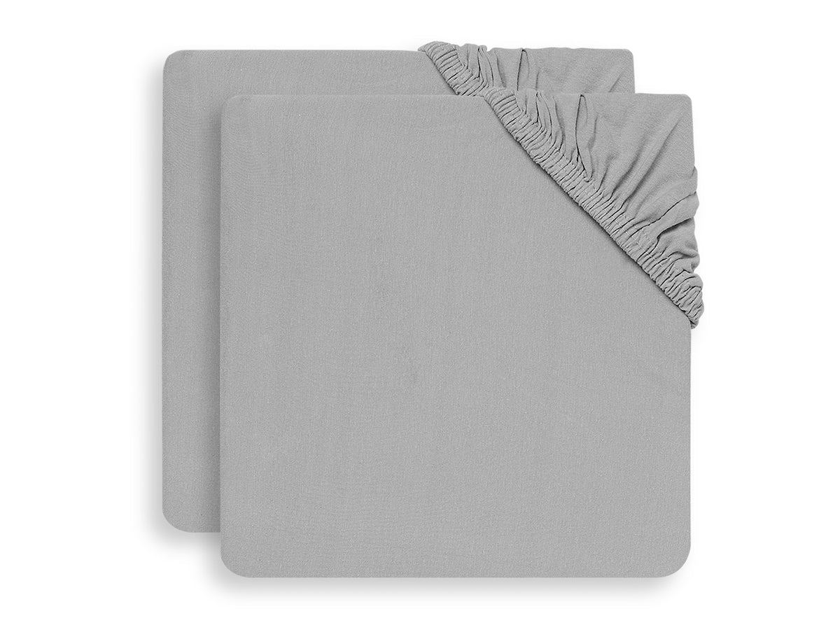 Jollein Spannbettlaken Jersey 40 x 80/90 cm 2er Pack Soft Grey