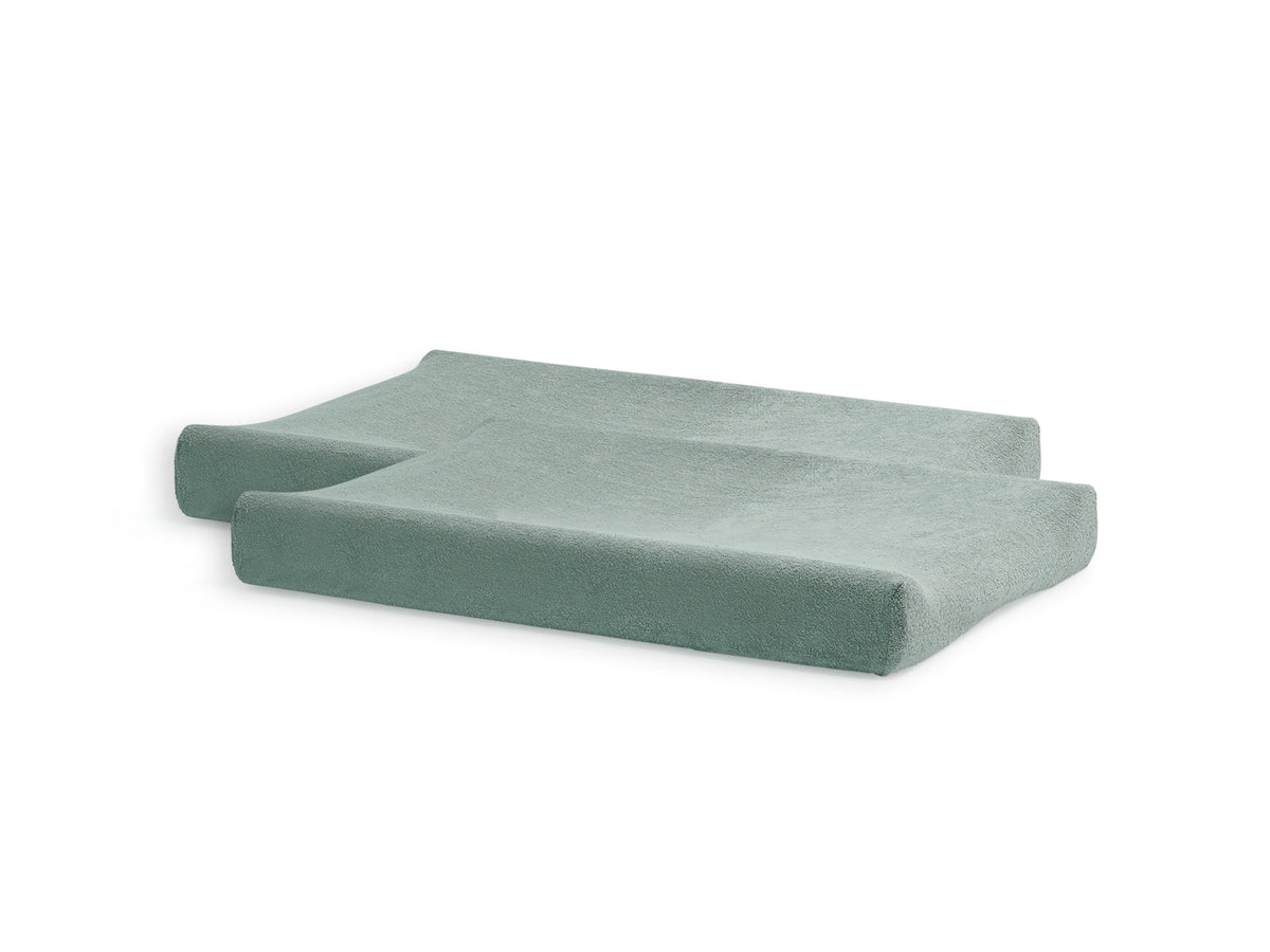 Jollein Wickelauflagenbezug Frottee 50x70 cm 2er Pack Ash Green