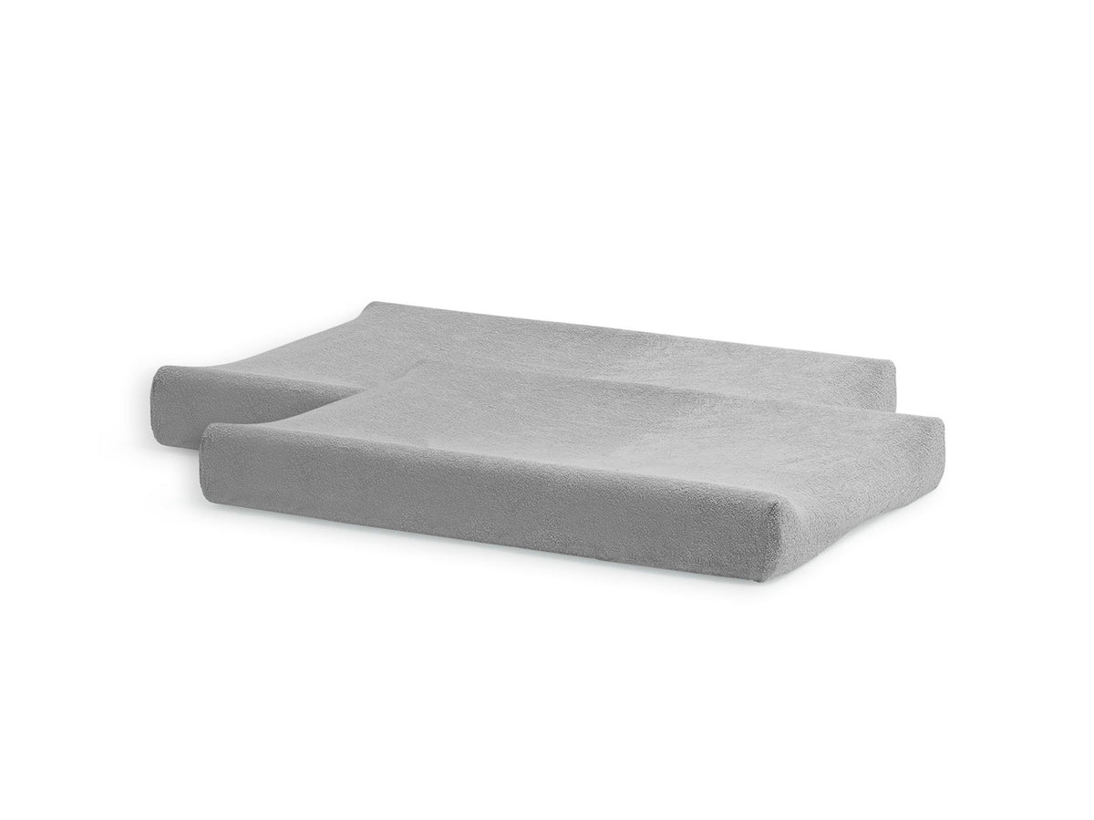 Jollein Wickelauflagenbezug Frottee 50x70 cm 2er Pack Soft Grey