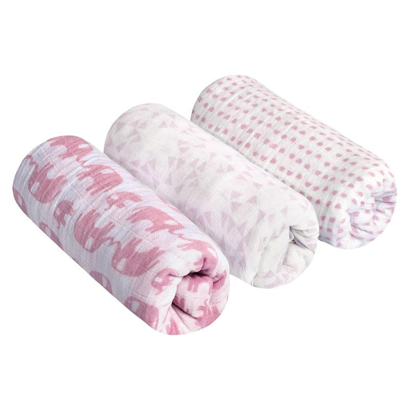 JULIUS ZÖLLNER Swaddle Tücher 3-er Pack 120x120cm - Elefant