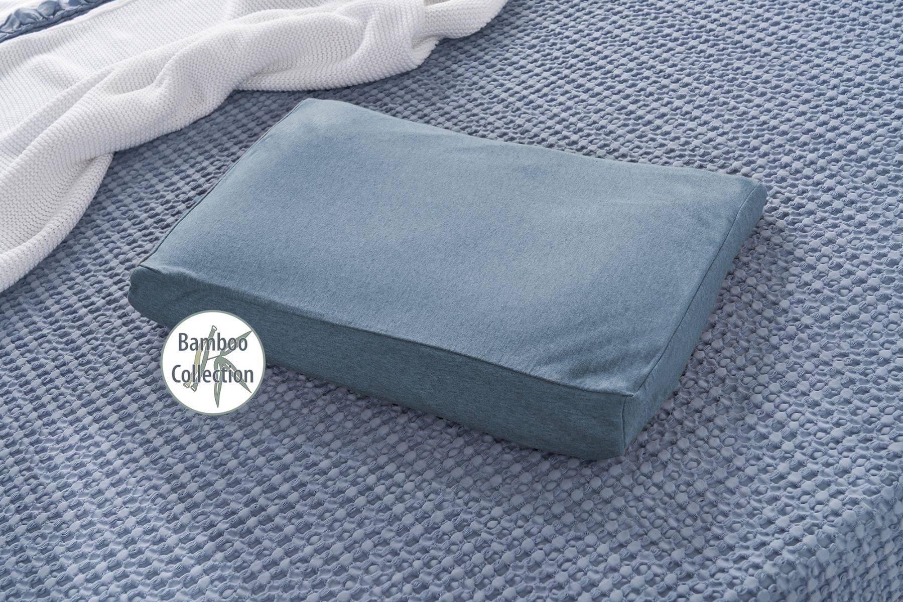 Theraline Kinderkopfkissen inkl. Bezug Dessin 154 "Melange Blau-grau" Bamboo Collection