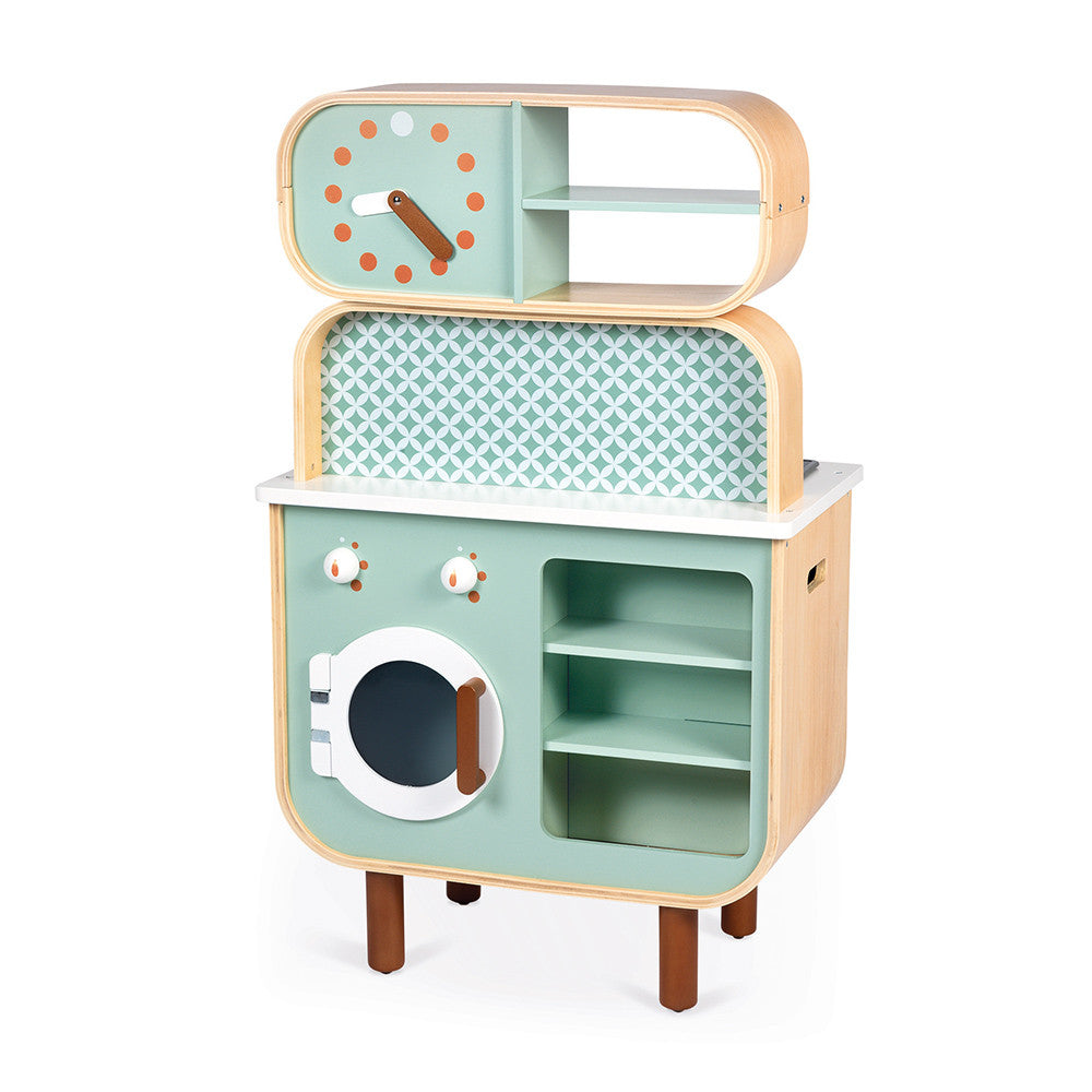 Janod Küche Reverso grosses Model mit viel Zubehör beidseitig Bespielbar, aus Holz