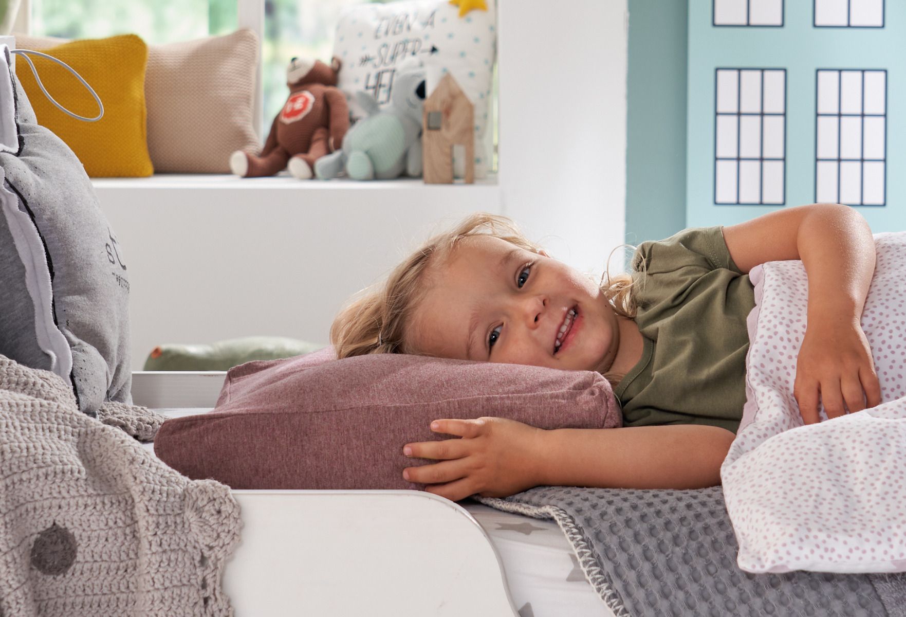 Theraline Kinderkopfkissen inkl. Bezug Dessin 155 "Melange rosenholz" Bamboo Collection