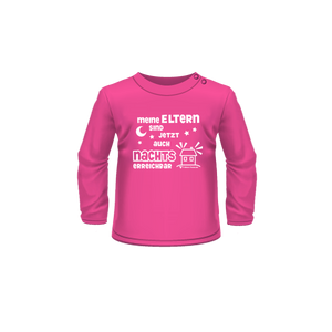 Langarm Shirt mit Spruch Nachts erreichbar