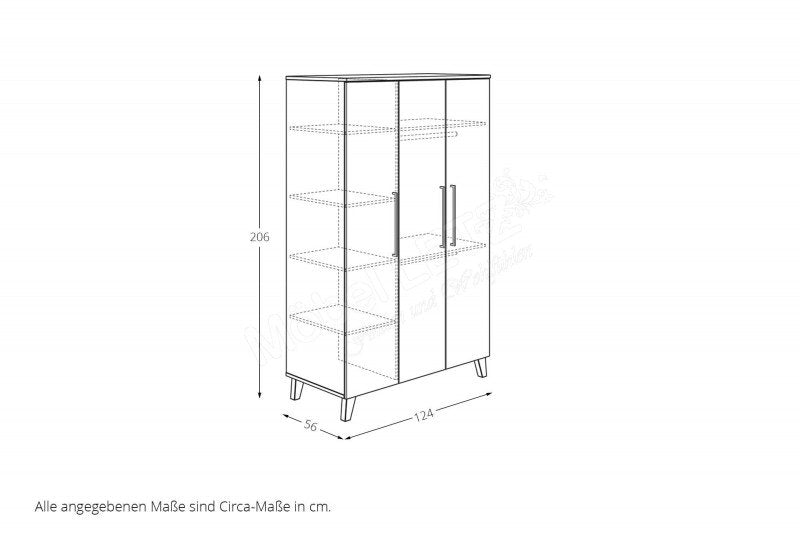 PAIDI OSCAR Kleiderschrank 3 Türen