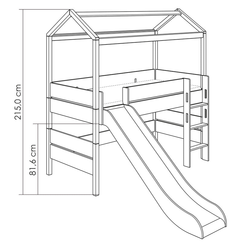 Paidi Tiny House Spielbett mit Rutsche