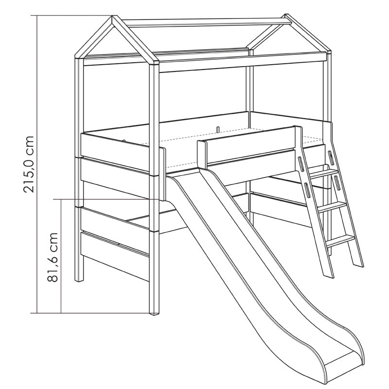 Paidi Tiny House Spielbett mit Rutsche