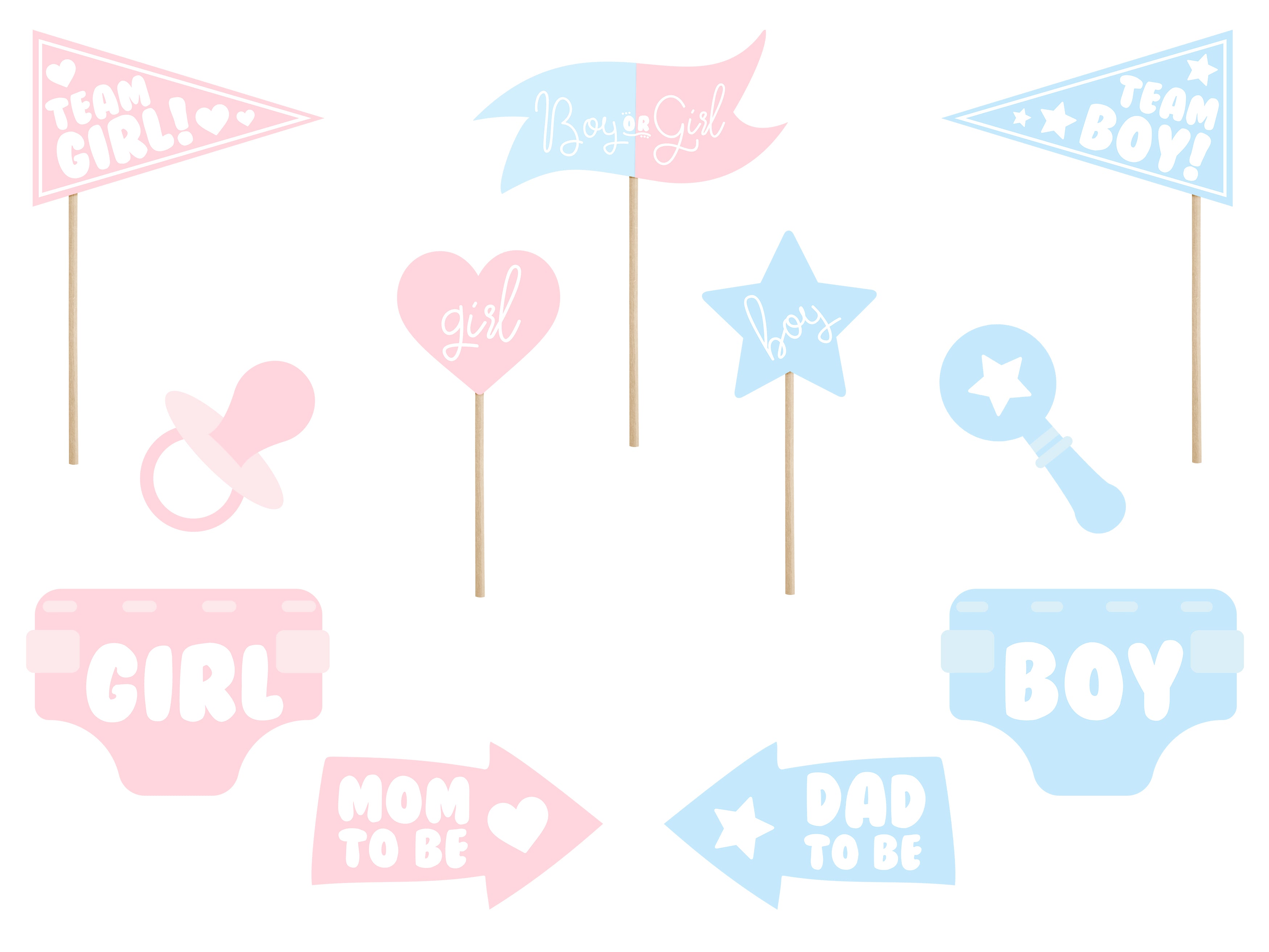 Babyshower Fotosticks für die Babyparty.