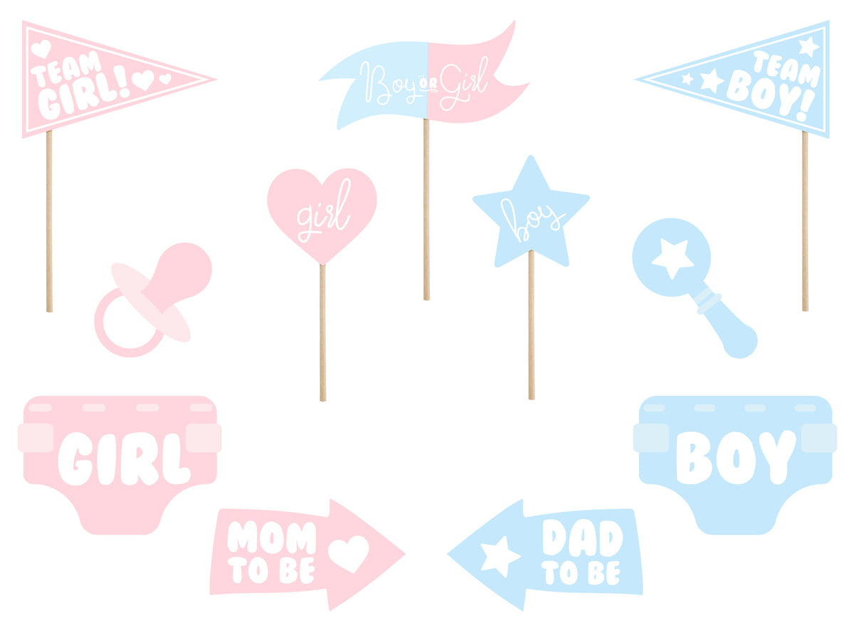 Babyshower Fotosticks für die Babyparty.