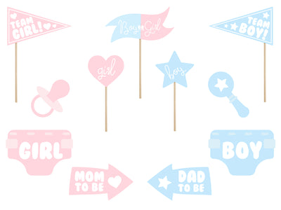 Babyshower Fotosticks für die Babyparty.