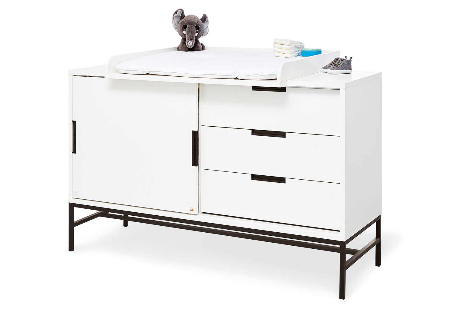 Pinolino Wickelkommode inkl. Wickelaufsatz Steel *SALE*