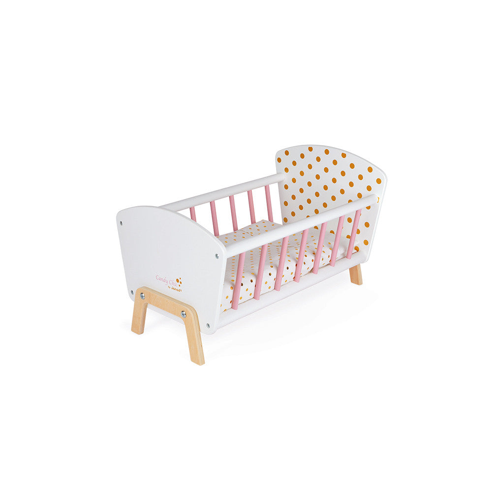 Janod Puppen-Bett Candy Chic mit Zubehör