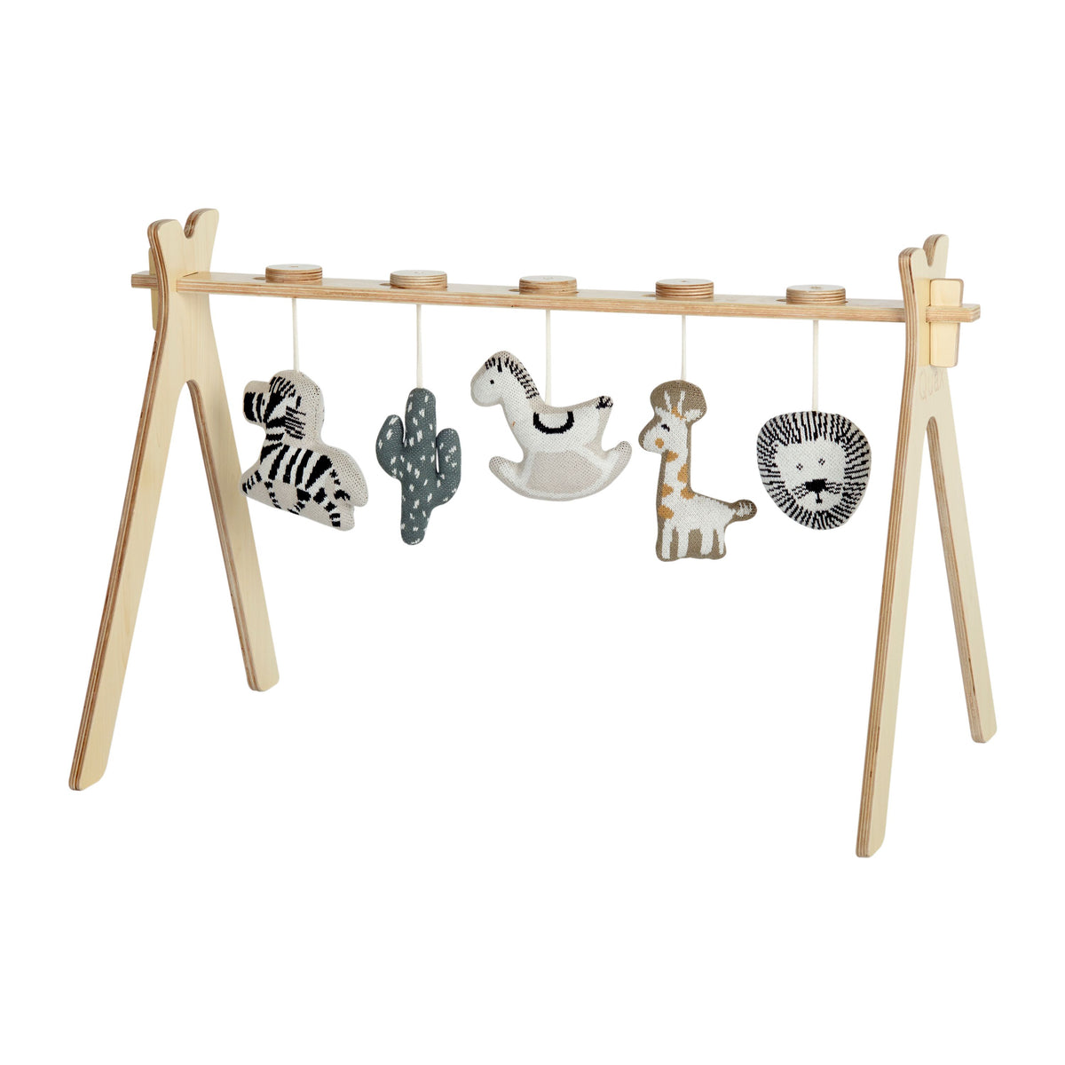 Quax Spieltrapez aus Holz mit Strickfiguren