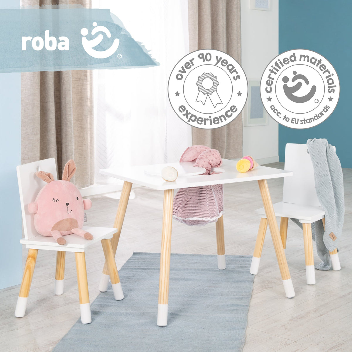 Roba Kindersitzgruppe Holz weiss lackiert