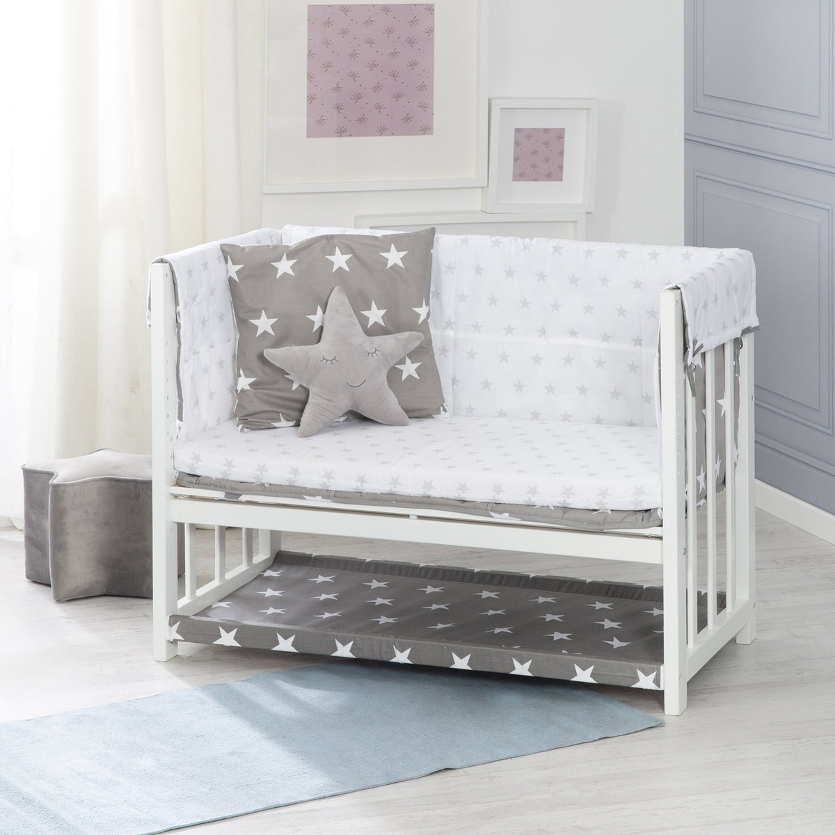 Roba Stuben- &amp; Beistellbett 3 in 1 Little Stars inkl. Bettzubehör *SALE*