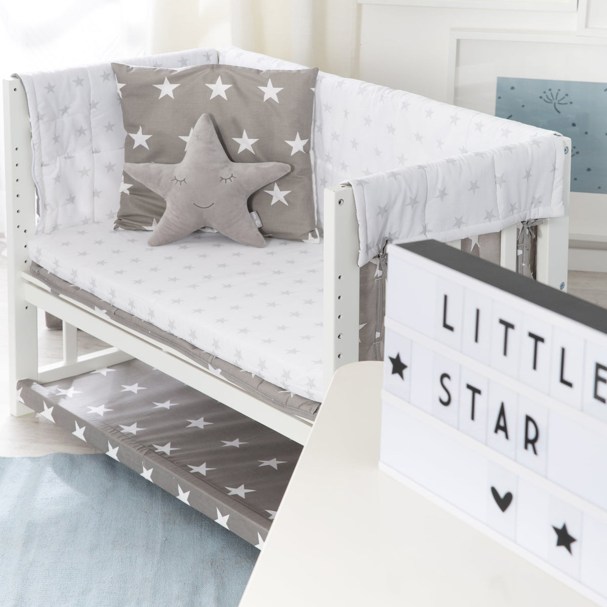 Roba Stuben- &amp; Beistellbett 3 in 1 Little Stars inkl. kompletten Bettzubehör