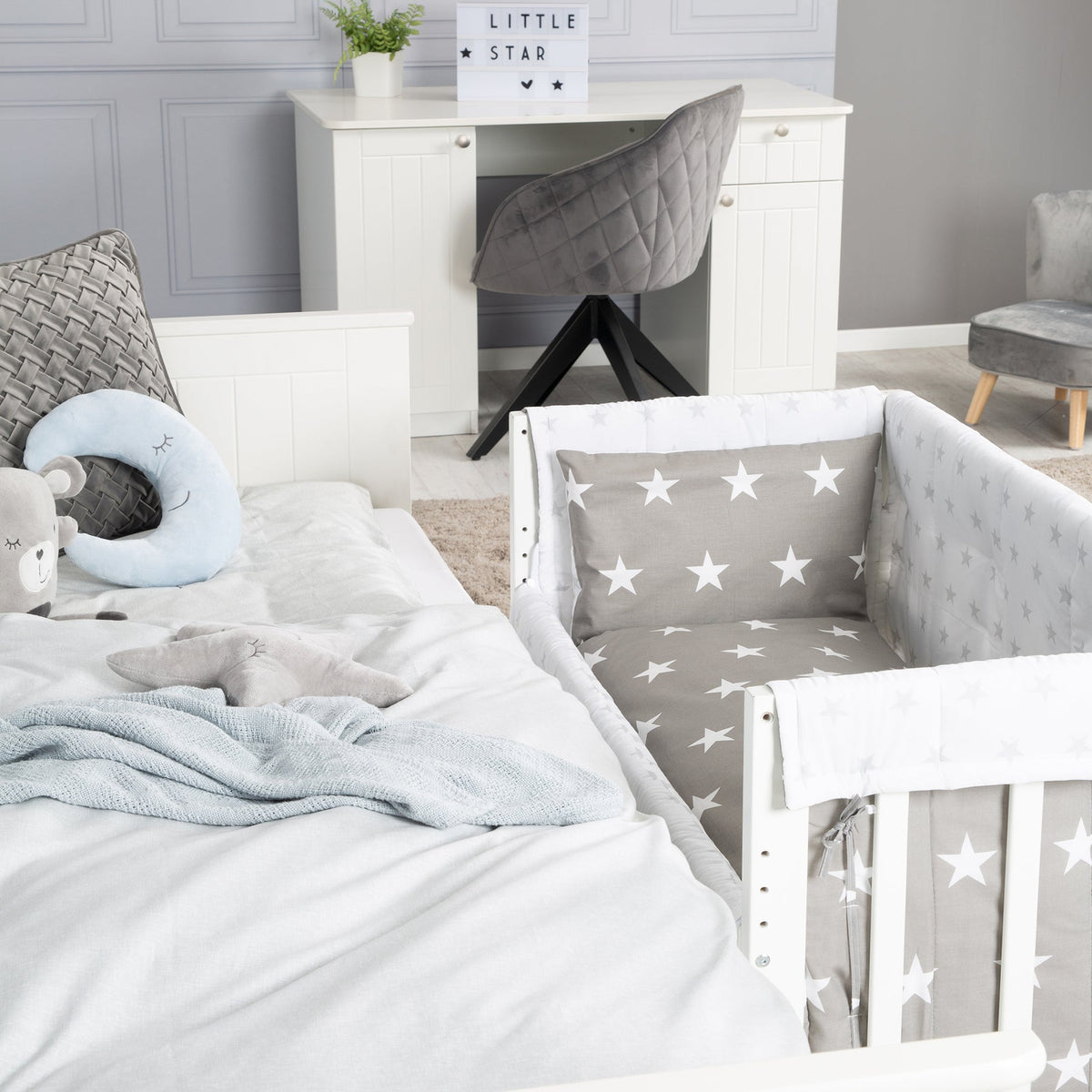 Roba Stuben- &amp; Beistellbett 3 in 1 Little Stars inkl. Bettzubehör *SALE*