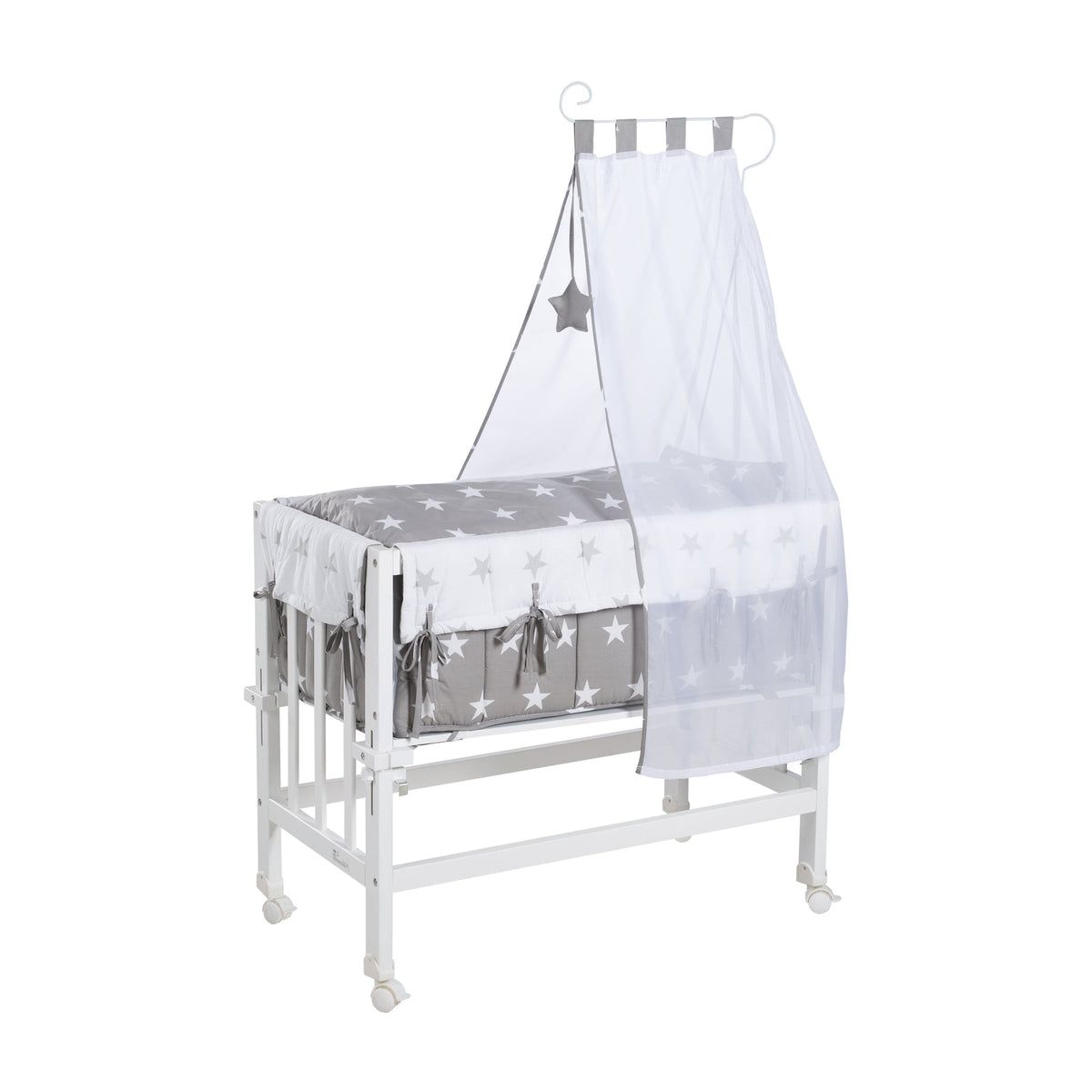 Roba Stuben- &amp; Beistellbett 3 in 1 Little Stars 4 Rollen inkl. Bettzubehör *SALE*