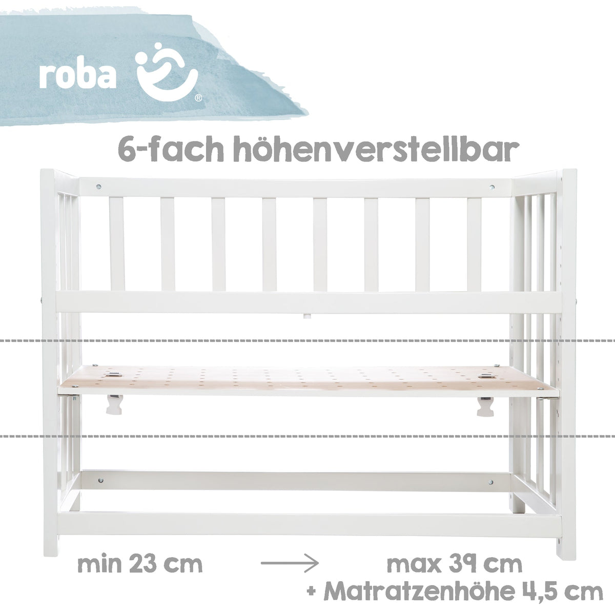 Roba Stuben- &amp; Beistellbett 4 in 1 Adam &amp; Eule inkl. kompletten Bettzubehör