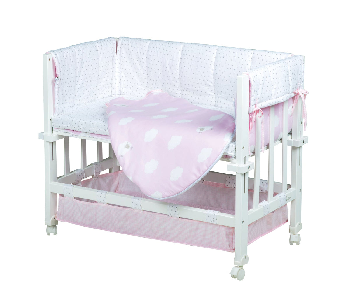 Roba Stubenbett 3 in 1 Kleine Wolke rosa mit  Zubehör *SALE*
