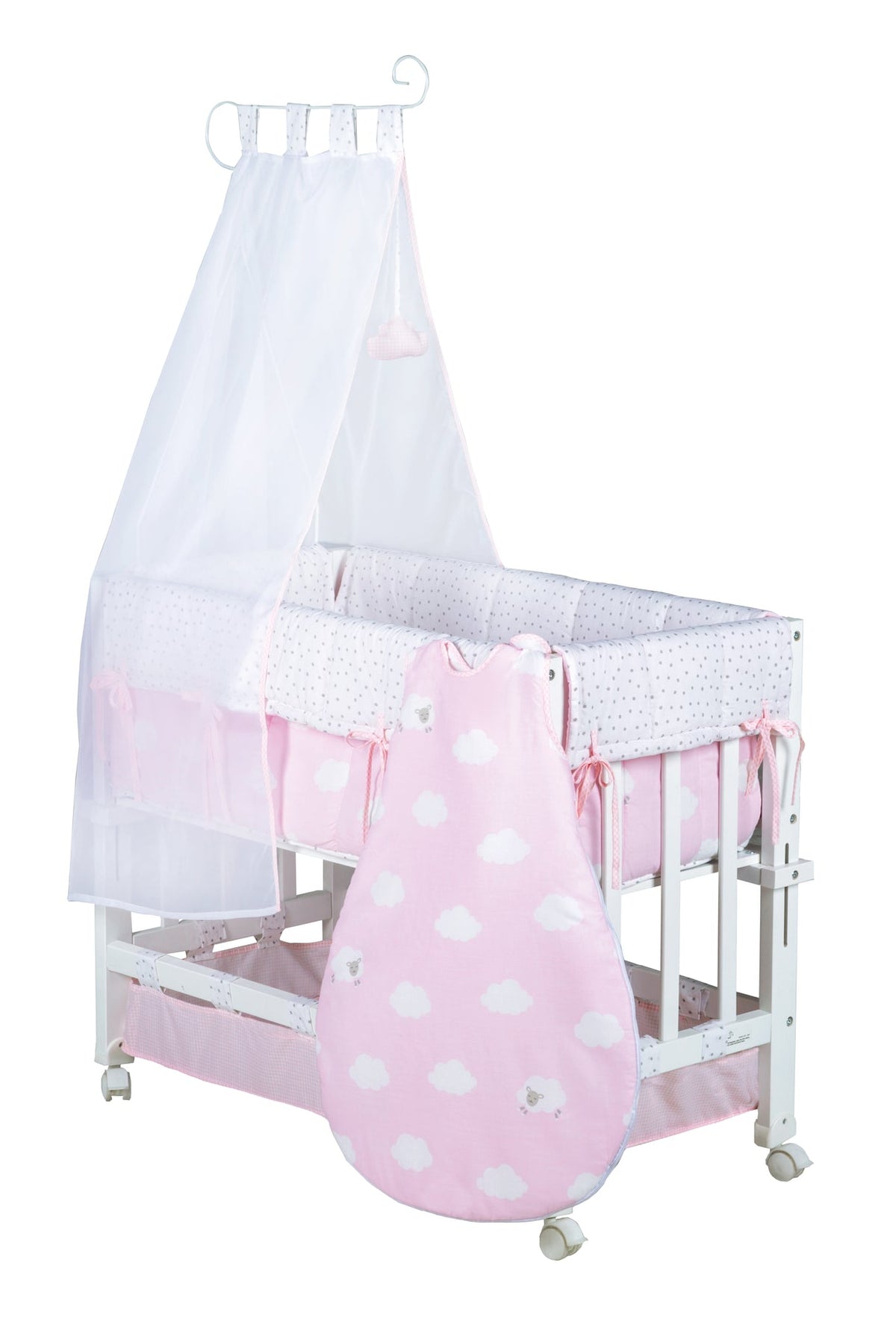 Roba Stubenbett 3 in 1 Kleine Wolke rosa mit  Zubehör *SALE*