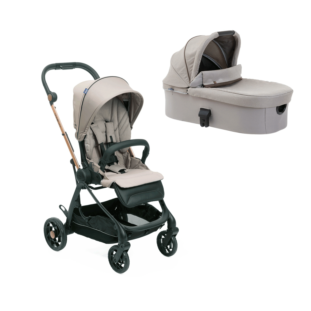 Chicco One4ever Kombi-Kinderwagen inkl. Babywanne Desert Taupe