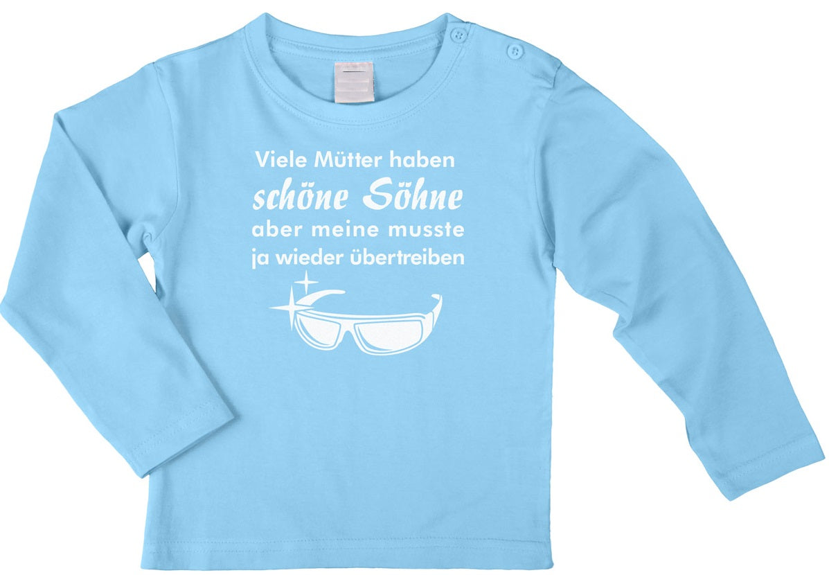 Langarm Shirt mit Spruch hellblau Söhne