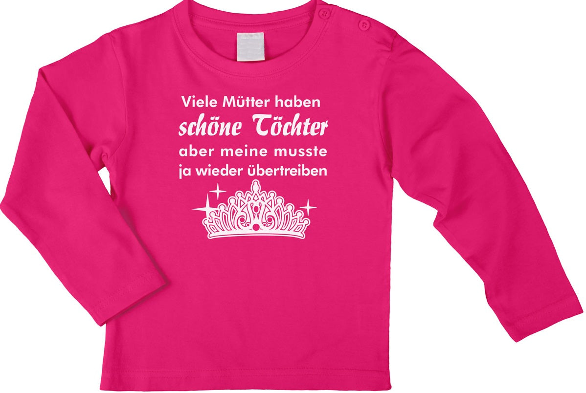 Langarm Shirt mit Spruch Töchter pink