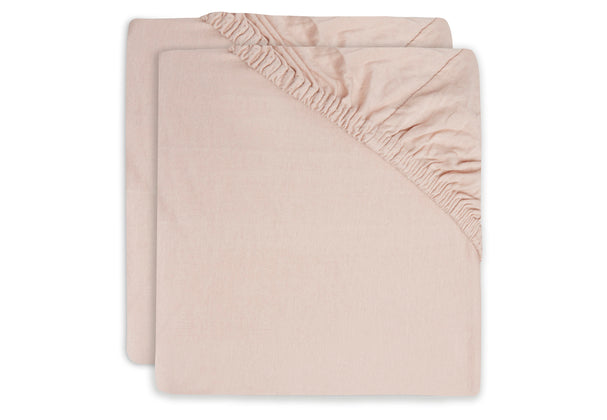 Jollein Spannbettlaken Jersey 40 x 80/90 cm 2er Pale Pink