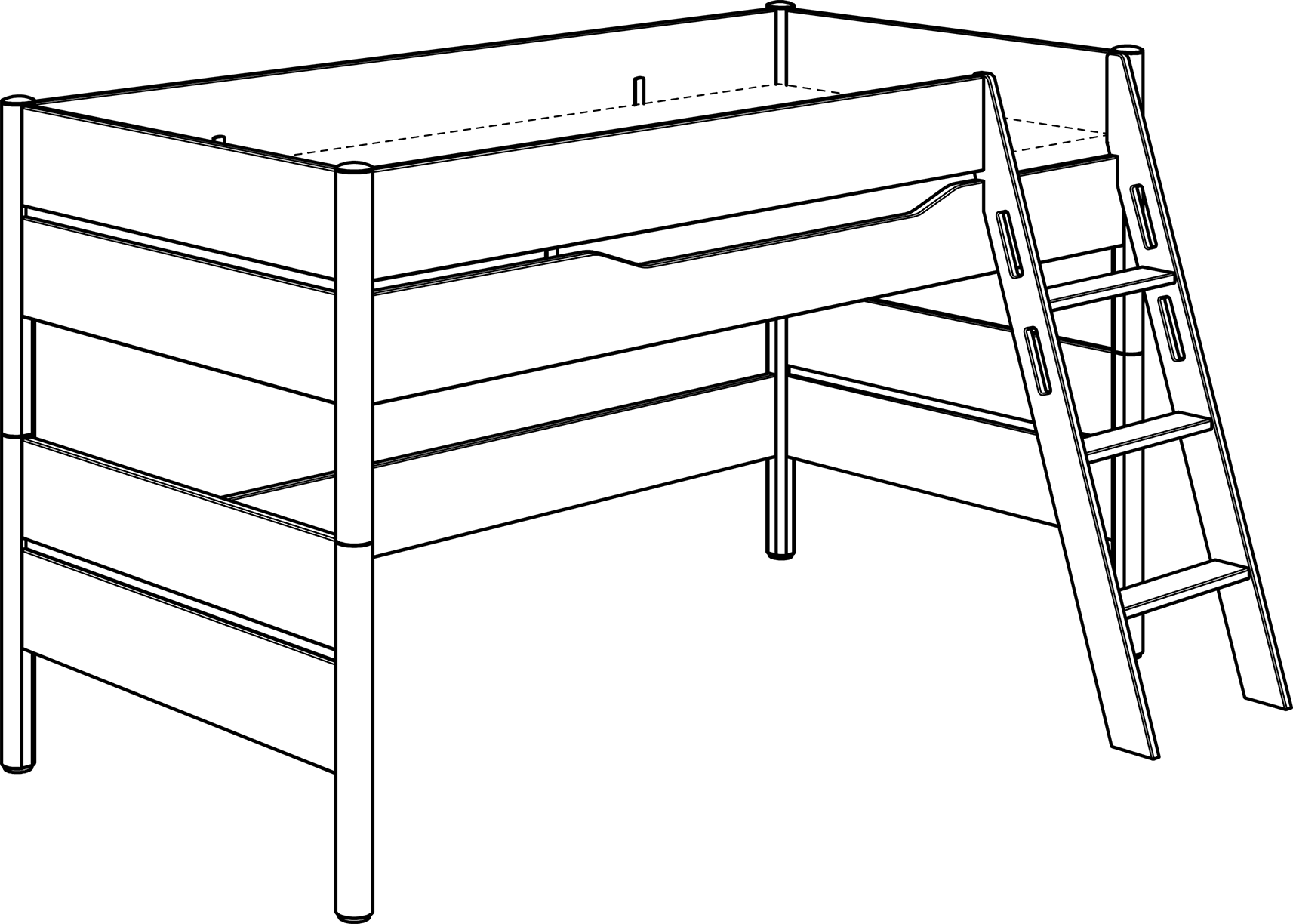 PAIDI YLVIE Spielbetten 120 cm Höhe