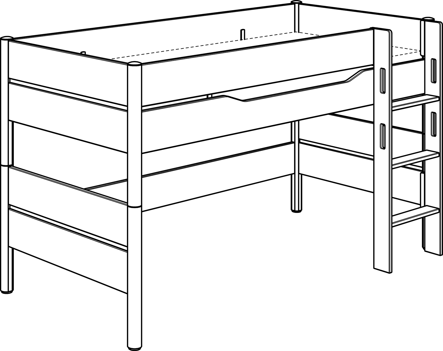 PAIDI YLVIE Spielbetten 120 cm Höhe
