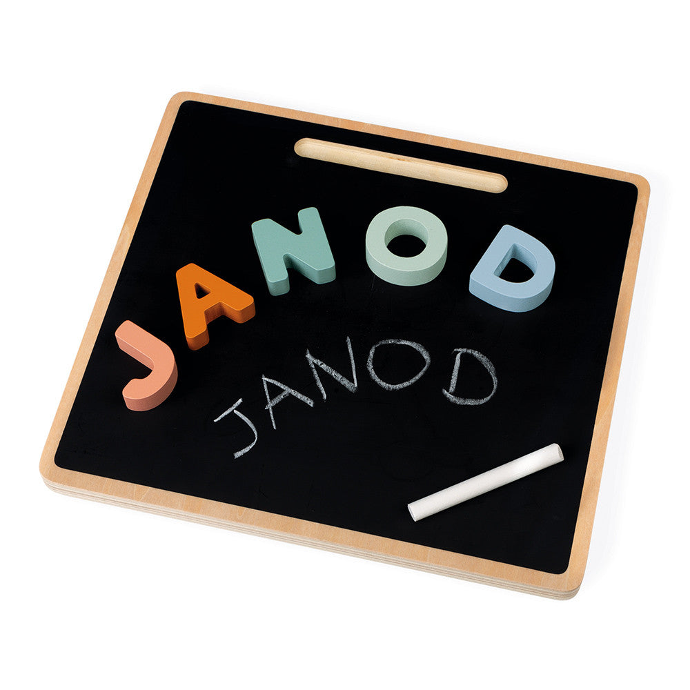 Janod Sweet Cocoon - Puzzle Alphabet Puzzle aus Holz mit Kreidetafel