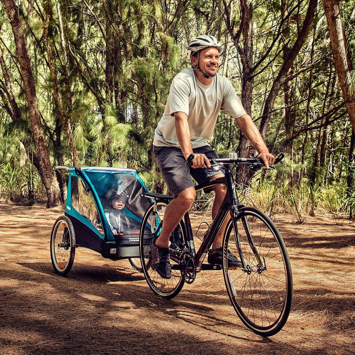 Thule Fahrradanhänger Coaster XT Blue inkl. Strollerrad