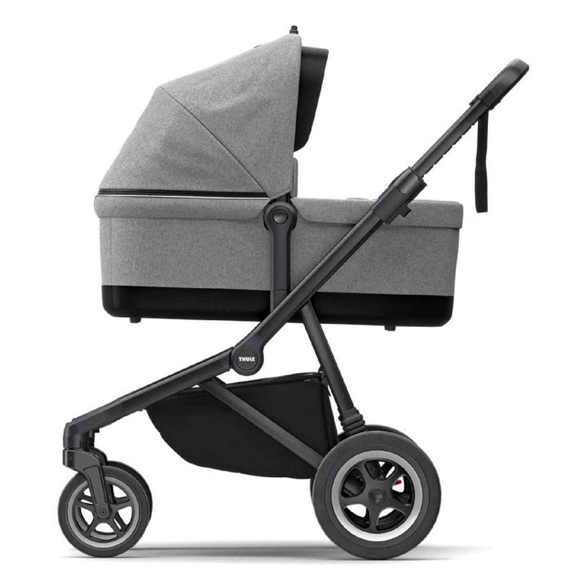 Thule Buggy Sleek Grey Melange on Black inkl. Babywanne (schwarzer Rahmen)