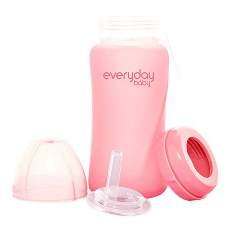 EVERYDAY GLAS-BABYFLASCHE STRAW CUP MIT SILIKON-SPLITTERSCHUTZ UND PRAKTISCHEM TRINKHALM