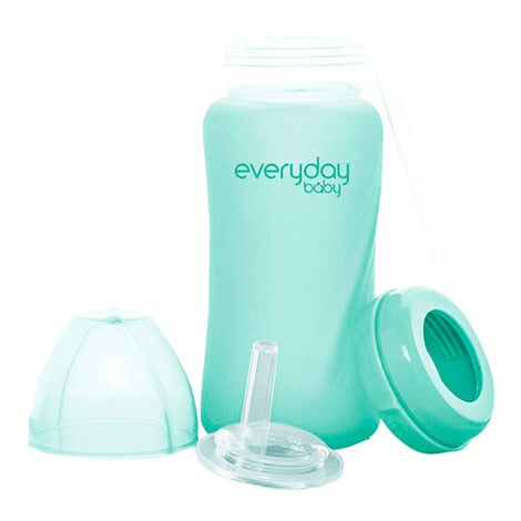 EVERYDAY GLAS-BABYFLASCHE STRAW CUP MIT SILIKON-SPLITTERSCHUTZ UND PRAKTISCHEM TRINKHALM