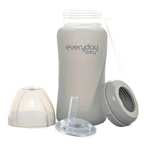 EVERYDAY GLAS-BABYFLASCHE STRAW CUP MIT SILIKON-SPLITTERSCHUTZ UND PRAKTISCHEM TRINKHALM