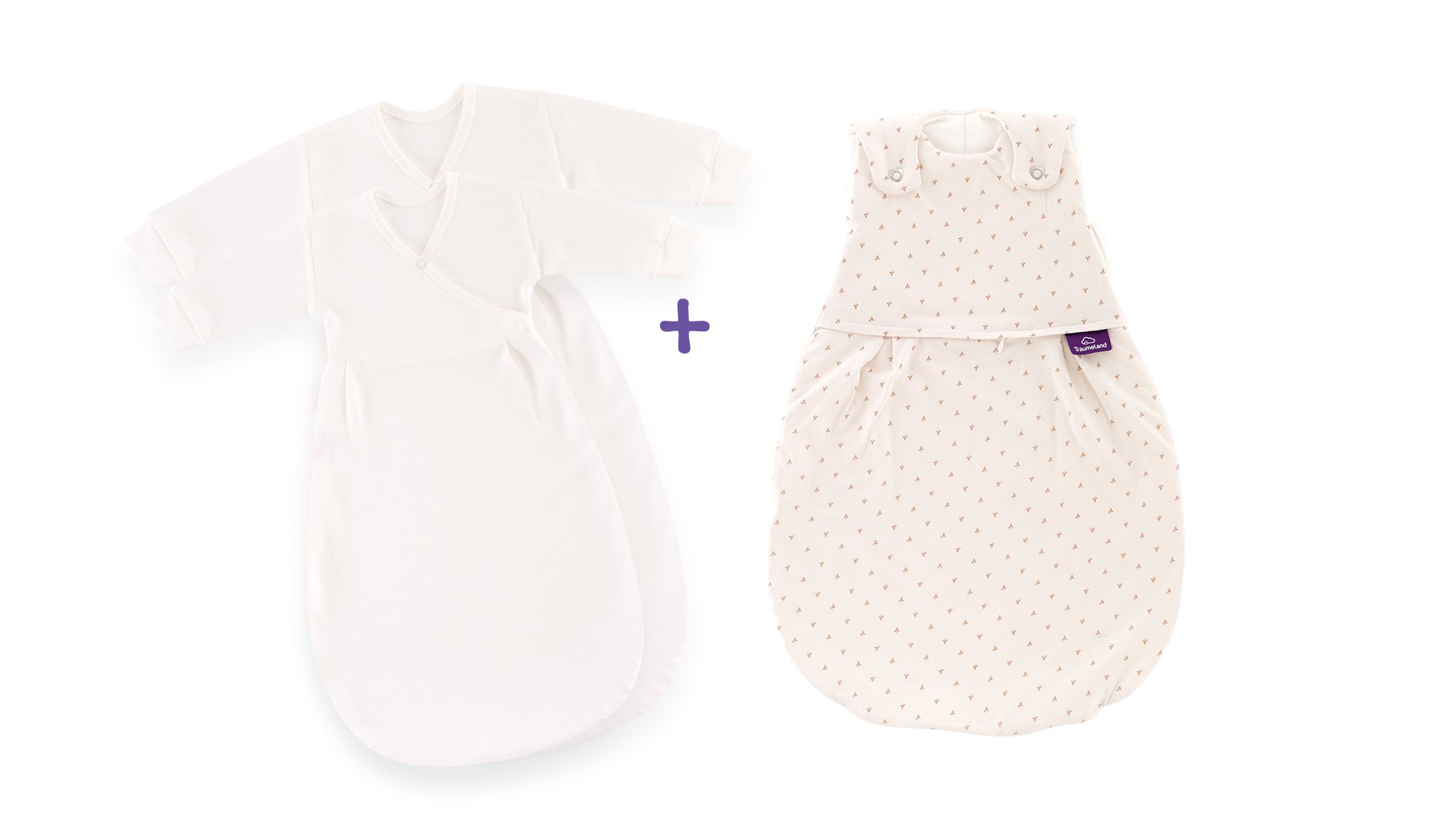 Träumeland LIEBMICH Schlafsack 3tlg. Set Twister Beige - Gr. 50/56