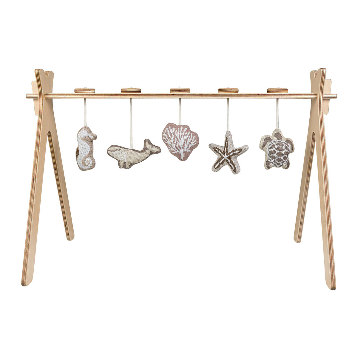 Quax Spieltrapez aus Holz mit Strickfiguren