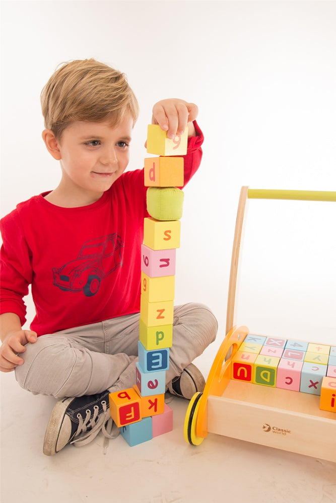 CLASSIC WORLD Babywalker mit Bausteinen