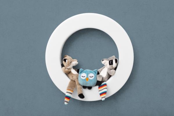 Wandlicht kabellos mit magnetischen Stofftieren