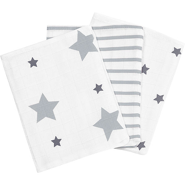Odenwälder Mull-Waschlappen 3-er Pack silver