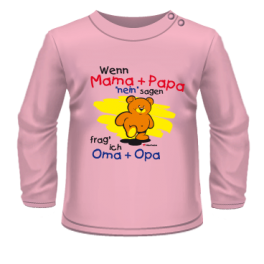 Langarm Shirt mit Spruch Wenn Mama+Papa