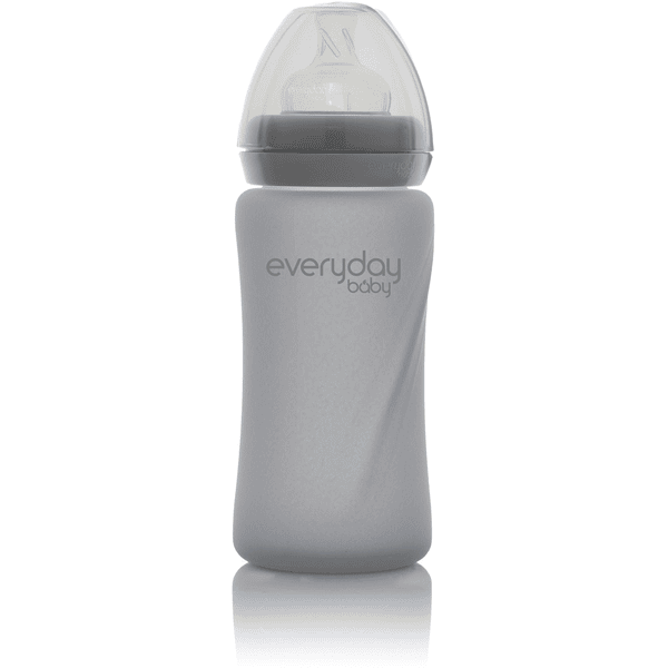 EVERYDAY BABY BABY GLASFLASCHE MIT SILIKON-SPLITTERSCHUTZ UND WÄRMESENSOR 240ML